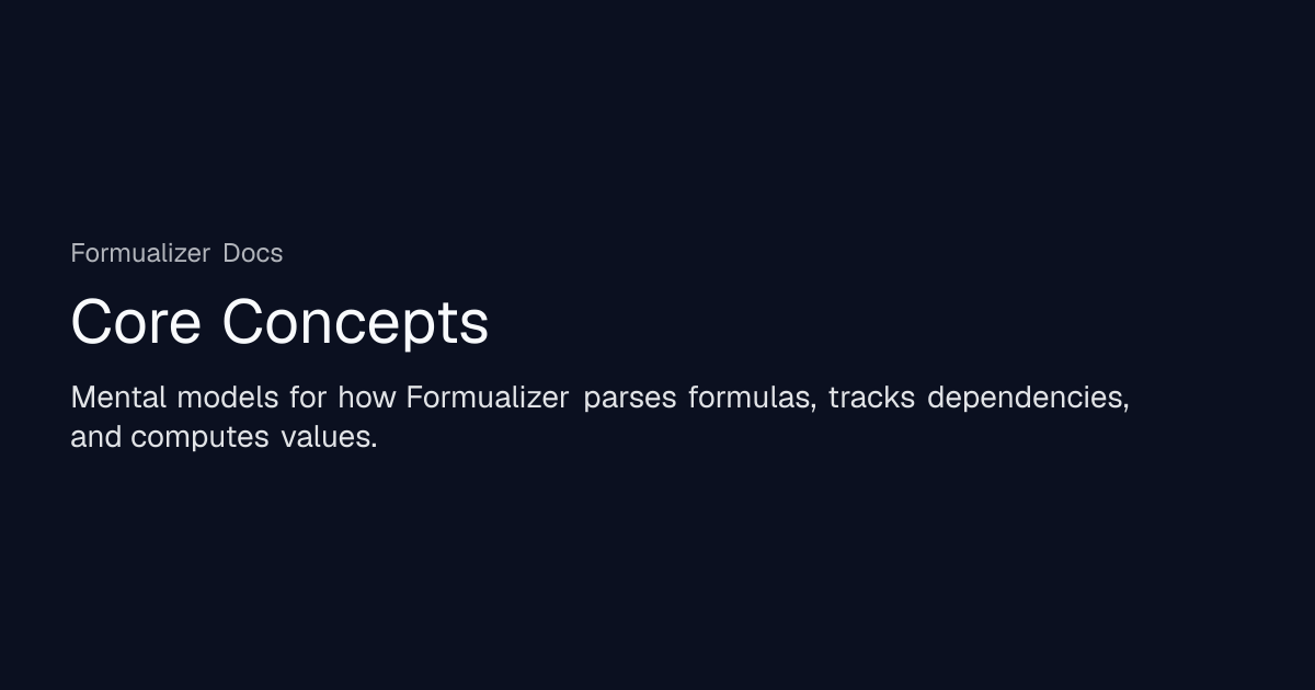 Core Concepts | Formualizer Docs