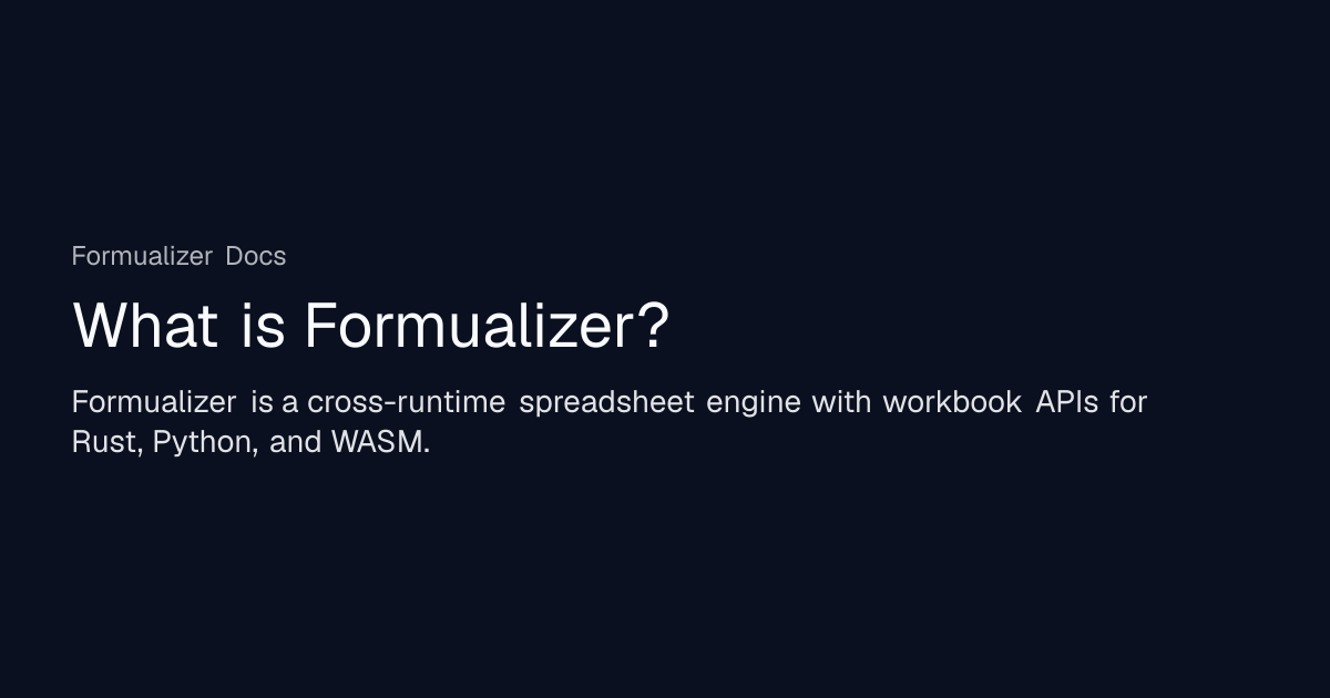 What is Formualizer? | Formualizer Docs