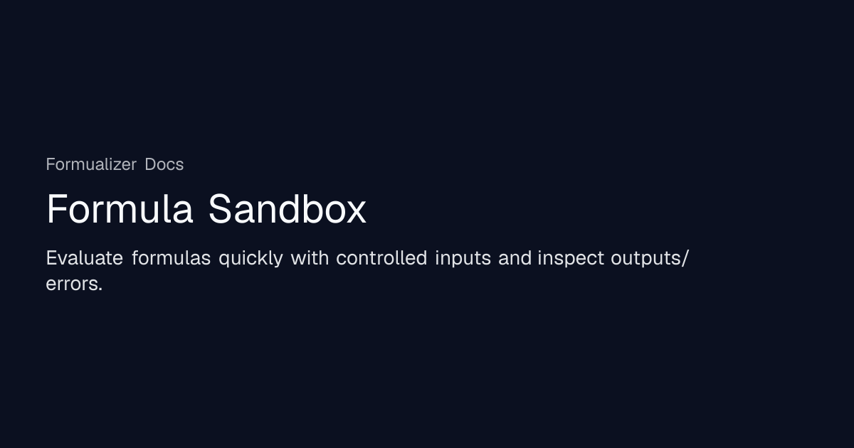 Formula Sandbox | Formualizer Docs